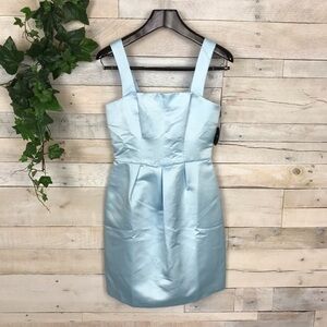 Closet London Blue Satin Wide Strap Dress US 8